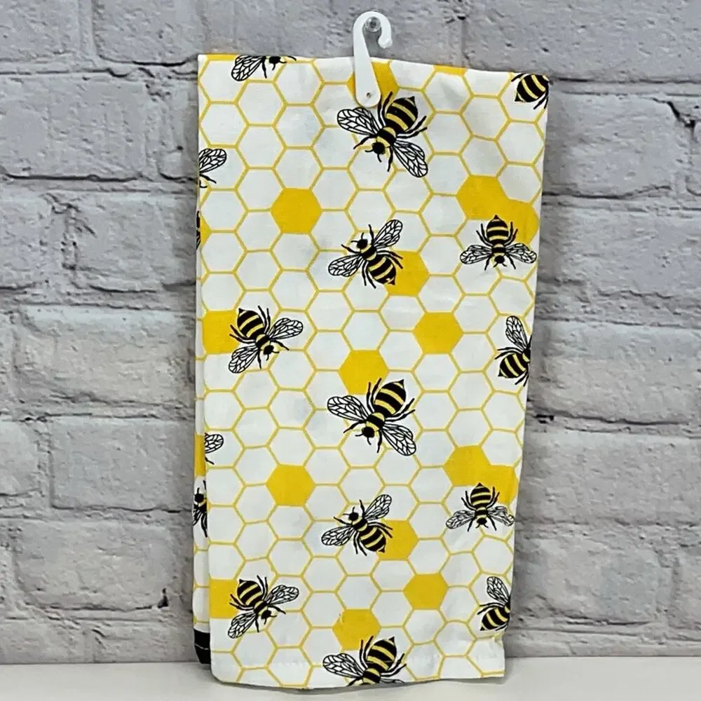 🐝 Bee Theme🐝 Farmhouse Kitchen 3 Pc Set Summer Dish Towel Oven Mitt Pot Holder